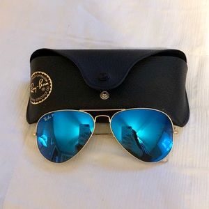 Blue and gold Ray Bans